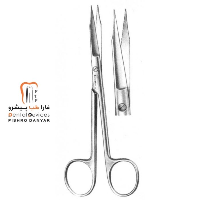 ابزار و لوازم و تجهیزات دندانپزشکی قیچی جراحی سرصاف